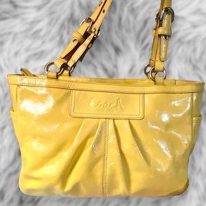 Coach yellow paten leather